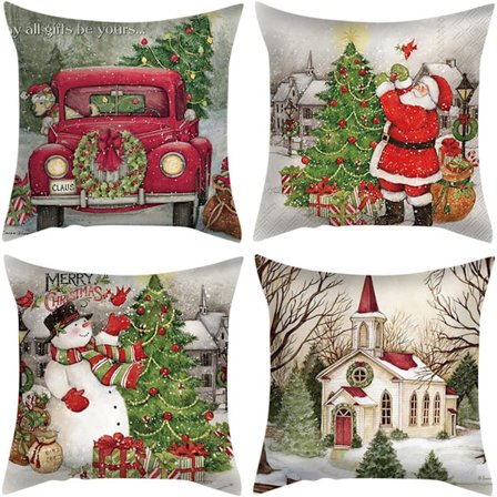 Joulu tyynynpäällinen 45 x 45.4 kpl puuvillapellava tyynyliina Chr