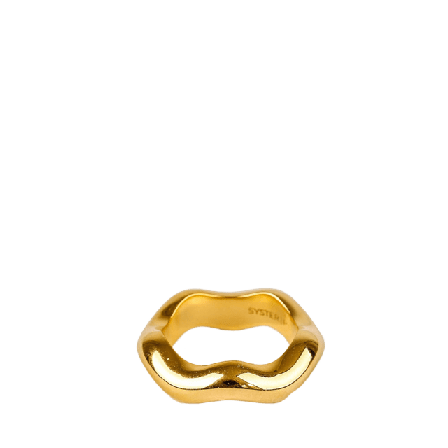 Syster P Bolded Wavy Ring Shiny Gold Ringar Dam Guld 8