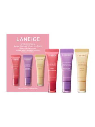 Laneige Lip Glowy Balm Trio cont.: Lip Glowy Balm Berry 10 g + Lip Glowy Balm Gummy Bear 10 g + Lip Glowy Balm Vanilla 10 g 1.0items