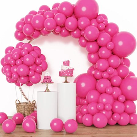 129 st ljusa rosa ballonger i latex i olika storlekar 18 12 10 5 tum festballongset