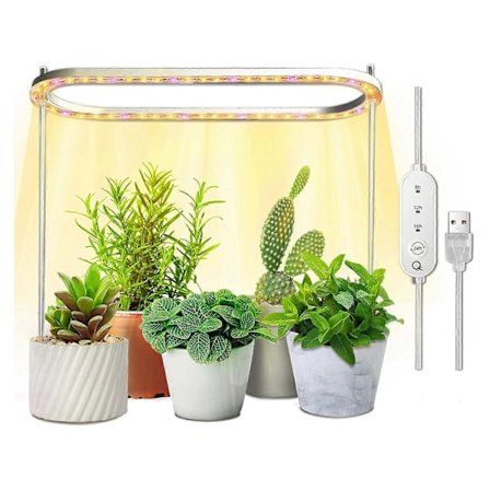 Vækstlys til Indendørs Planter, Fuld Spektrum LED 50 Vækstlamper med Gule Lys, Højdejusterbar