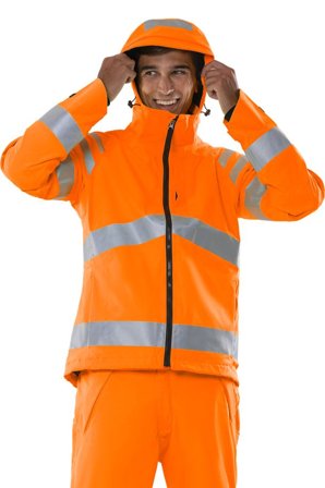 Fristads Herr Varsel Green skaljacka stretch 4680 GLPS, klass 3, Varsel Orange