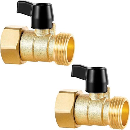 2-pakning 3/4 GHT Messing Hageslange Stengeventil Full Flow, 1-veis uten CZI