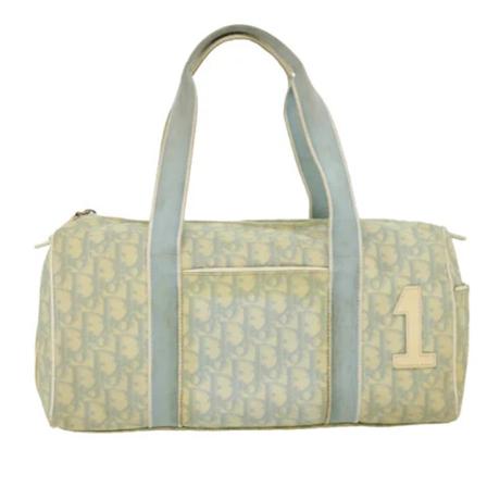 Dior Vintage Pre-owned Canvas handTass , Blauw , Dames , Maat: ONE Size Vintage Tassen