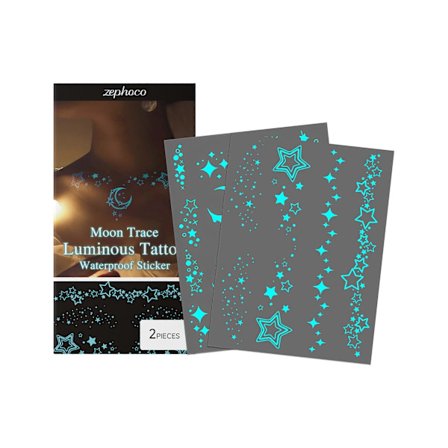 Zephoco Självlysande Tatuering Klistermärke För Partybal Hållbar Makeup Kropp Ansikte Universell Tatuering Klistermärke