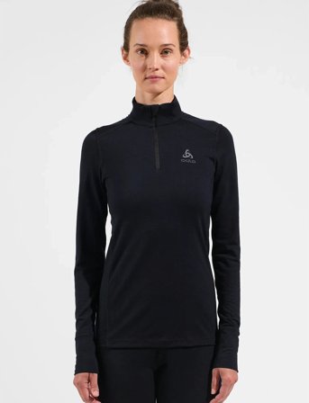 Odlo Odlo Merino 200 Bl Top Turtle Neck L/S Half Zip - Black - S