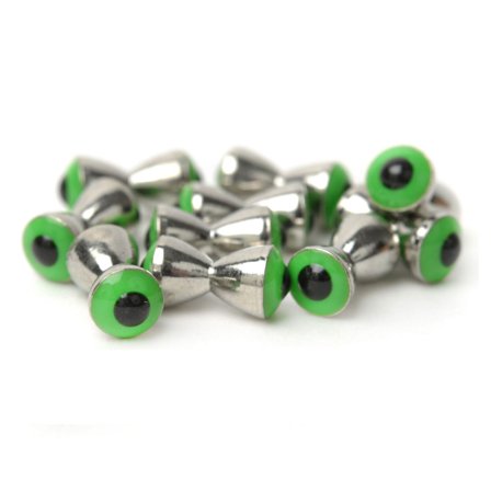 Real Eyes 6.3mm - Nickel / Green eye