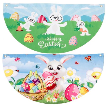2 stk. Hage Påske Flagg Dekorativt Påske Vifteflagg Hagebanner Festtilbehør
