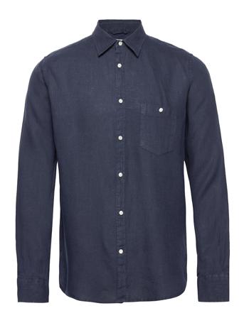 Larch Ls Shirt Skjorte Business Blå Knowledge Cotton Apparel