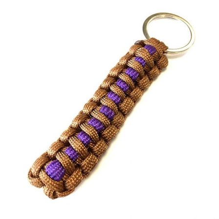 Paracord Keychain brown purple