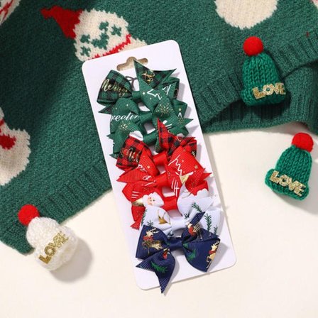 6/8st/ set Julrosetter Hårrosetter B-8PCS/ SET B-8PCS/ SET