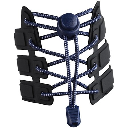 Elastiske sko snørebånd 120 cm til sneakers med stærk spænde og hurtig løsning - Kompatible med alle mærker (Royal Blue)
