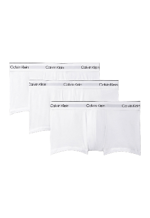 Calvin Klein LOW RISE TRUNK 3PK Icon Cotton Stretch Badkläder Herr Vit M