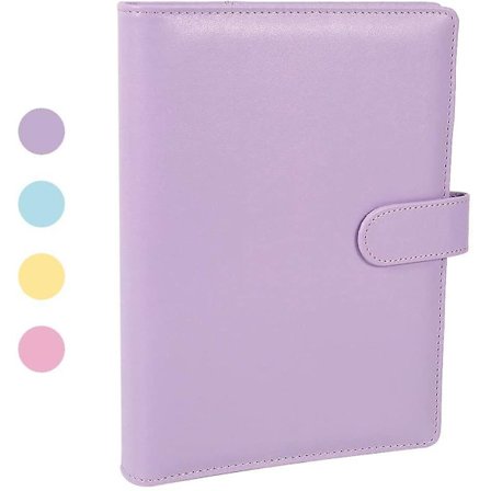 A5 Pu Leather Ring Binder, Refillable 6 Round Ring Binder Cover, Business