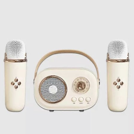 Bluetooth-høyttaler med 1-2 trådløs mikrofonstøtte Karaoke TF-kort FM-avspilling HIFI Bass Håndfri samtale Bursdagsgave til barn