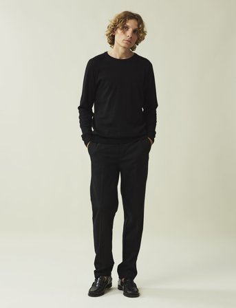 Lexington Clothing Dean Merino Crew Neck Sweater - Black - M