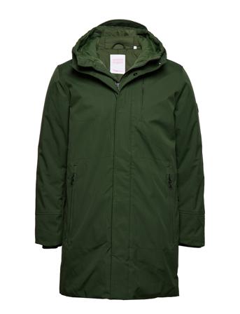 Long Soft Shell Jacket Climate Shel Parka Takki Vihreä Knowledge Cotton Apparel