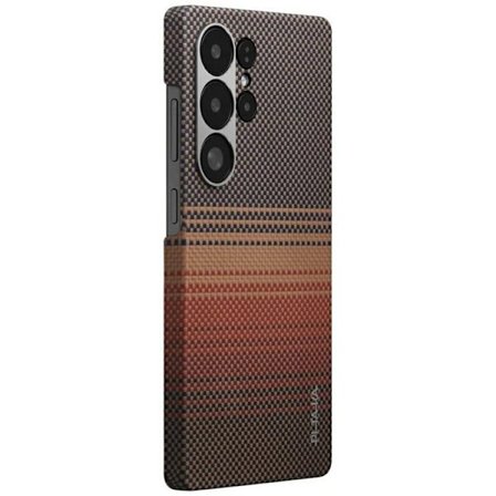 PITAKA Mobilskal till Galaxy S25 Ultra MagSafe Moonrise Tactile Woven - Sunset