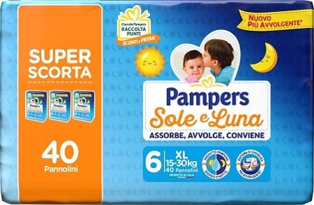 Pampers Sole Luna Trio Pannolino XL 40 Pezzi