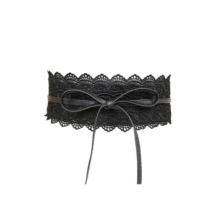 Pitsivyö, 1 kpl Naisten vyö, Naisten leveä pitsivyö keinonahkaisella