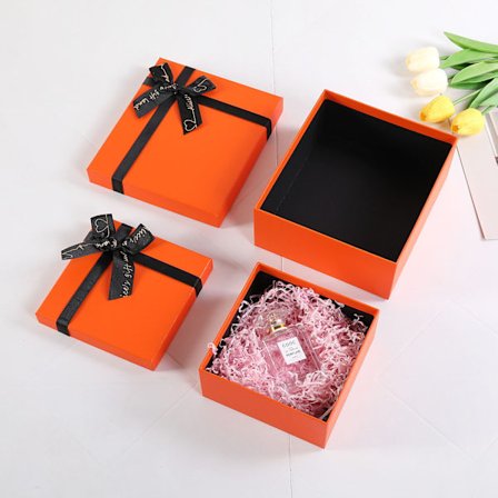 Smukke dig Orange Kraft gaveæske 2stk - Tom gaveæske 14*12*