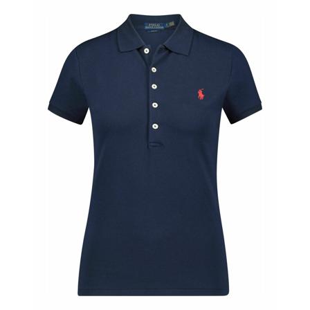 Polo Ralph Lauren, Women polo shirt Julie Polo SS Knit Slim Fit short arm Niebieski, Kobieta, Rozmiar: M