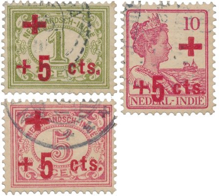 Hollandsk Ostindien 1915 - NVPH 135-137 - Stemplet