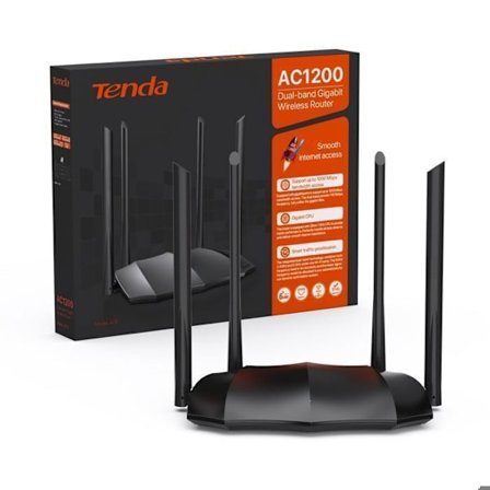 Tenda AC8 AC1200 WiFi-router, trådlös router, dual-band, 3 Gigabit WAN/LAN-portar, repeateråtkomstpunktläge, beamforming, MU-MIMO