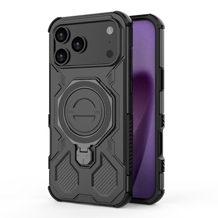 iPhone 17 Air Cover med 360° Stativ, Sort