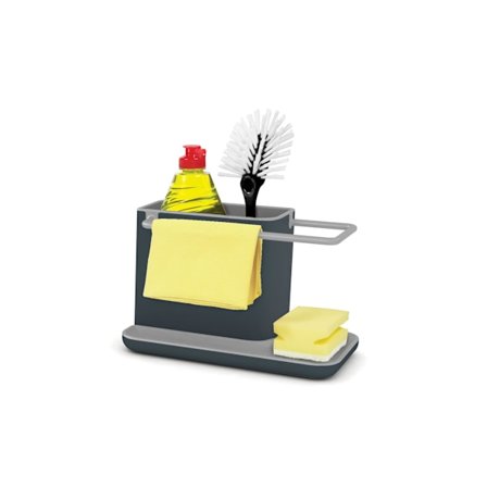 Kjøkkenvask-organisator med svamp- og oppvaskklut-holder