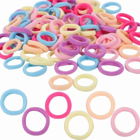 100 stk. Hårstrikk for barn, små babyhårstrikk, fargerike minihårstrikk for barn, jenter