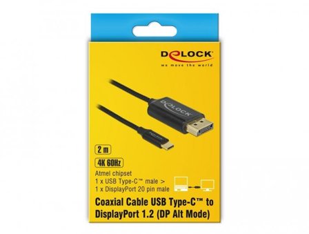 Delock DisplayPort-kabel - USB-C til DisplayPort - 2 m