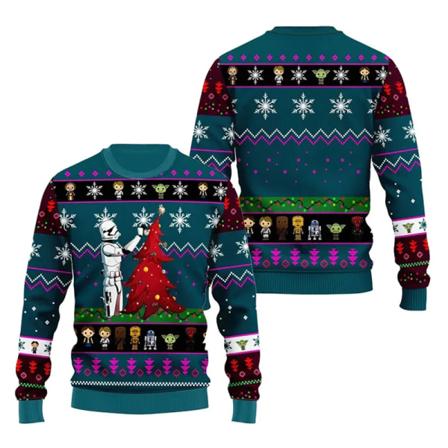 Santa Darth Vader Joulu Ruma villapaita Star Wars Mandalorian Miesten Pusero Vaatteet Syksy Talvi Naisten Neulepaita style 6 5XL