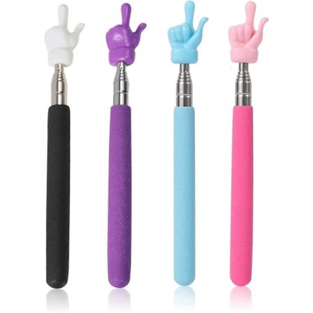 4 kpl Teleskooppinen Opettajan Osoitin, Mini Käsi Osoittimet Sormiosoitintikku Kouluun Päiväkotiopettajalle