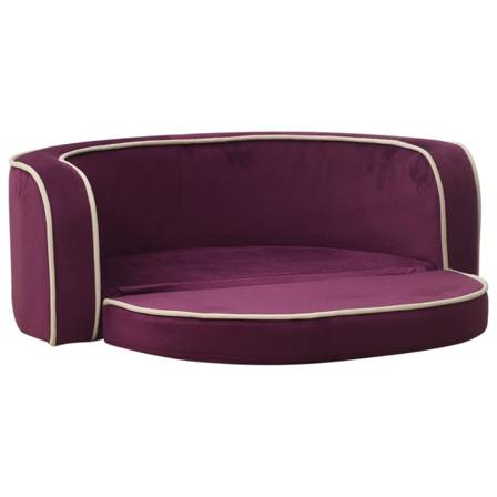 Vidaxl Hundsoffa Vikbar Vinröd 73x67x26 Cm Plysch Tvättbar Dyna Lila