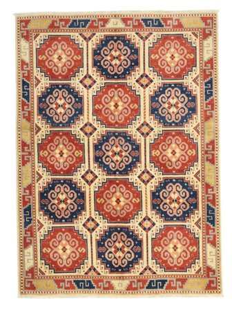 Tapis Kazak Fine 145X198 Orange/Rouge Foncé (Laine, Afghanistan)