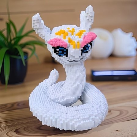 Kreativt DIY legetøj | Medusa design med blåt og hvidt mønster | Perfekt til fødselsdage, fester og Halloween