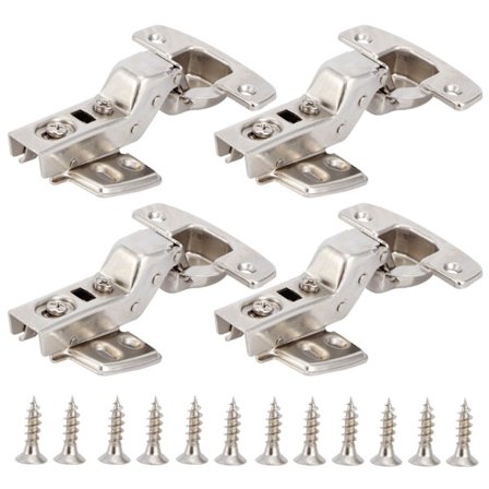 4 sett hengsler for skap Kjøkken med dempende bufferdør Bisagra kaldvalset stålvare Bøyd arm 11,3 x 7,2 x 3,6 cm