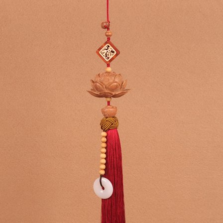 Ferskenved Lotus Bilhengende Innovativ Dekorasjon til Bakspeil Vinrød