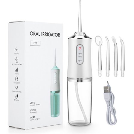 Dental Water Flosser Spotlight Waterpik Profesjonell Oral Irrigator Bærbar Floss Cleaner Sunnere tenner Hvitere Rengjøringsmiddel hvit{FY}