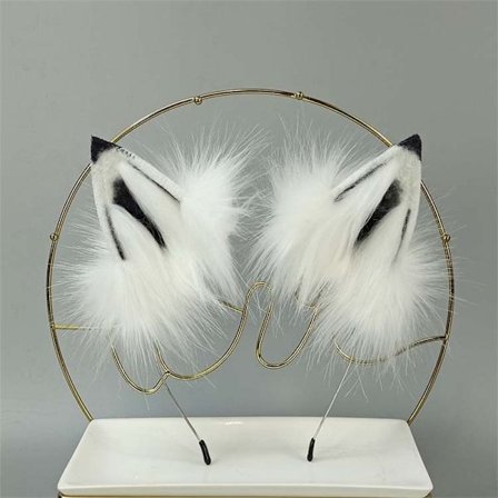 Gull rød ulv rev animasjon dyreører beist KC hale ulveører katteøre pannebånd tilpasset COSPLAY