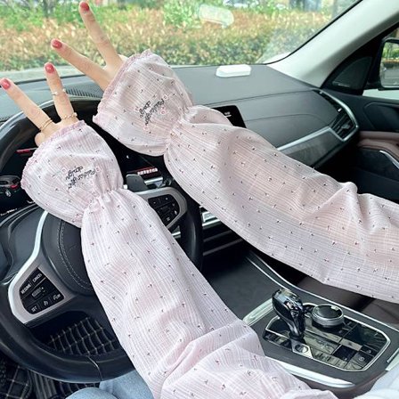 Sommar Koreansk version lätta, andningsbara ärmar för kvinnor, friskt solskydd för utomhuskörning, armärmar, lös elastisk solskydd