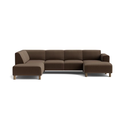 Toledo U-sofa, højrevendt - Lisboa Brun - 302x205x78 - Sofa, u-sofa