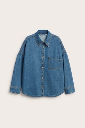 Kappahl | Jeansskjorte med draperte ermer Denim XS | Denim