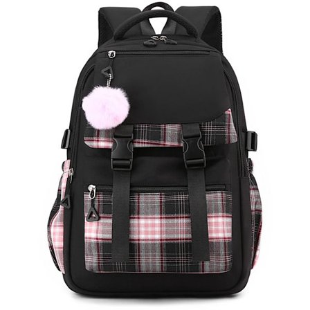 Skolesekk for jenter - Utendørs ryggsekk - Ungdomsskolesekk - Ryggsekk - Rosa - Luksusryggsekk