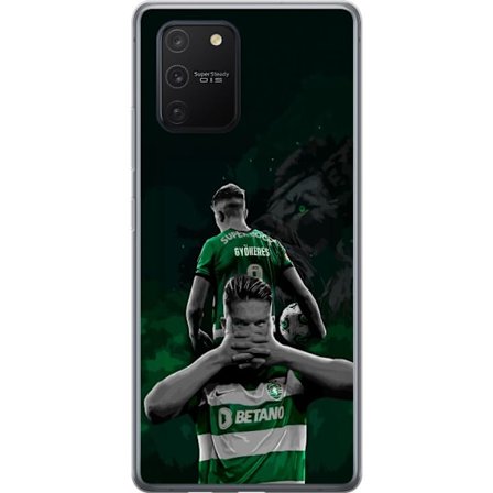 Kompatibelt Mobildeksel til Samsung Galaxy S10 Lite Neonmotiv med teksten "Gaming is in my DNA" på en blå og rød murvegg med en lysende DNA-spiral.