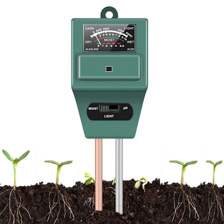 Tre-i-ett kvadrathode jordmåler pH-verdi fuktighet belysningsmåleinstrument pH-verdi tester