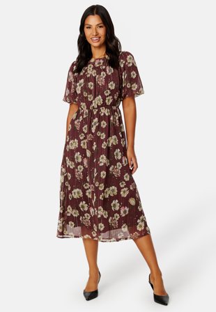 Happy Holly Lynetta Midi Dress Pink / Floral Vaatteet