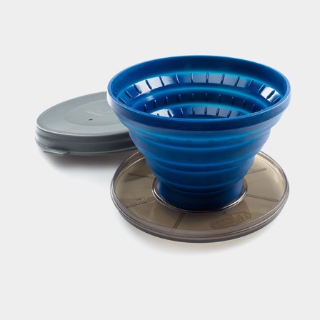 Portable coffee maker / drip coffee maker GSI Collapsible JavaDrip Blue, collapsible