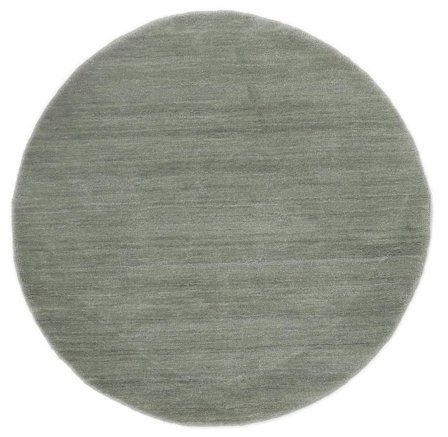 Handloom Ø 100 Petit Vert Clair Uni Rond Tapis De Laine